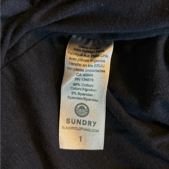 Sundry Womens Round Neck ruched bottom Navy bodycon dress. - Picture 4 of 8